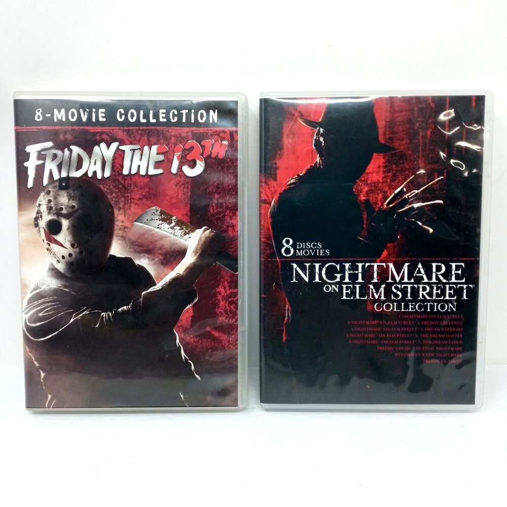 Friday the 13th & Nightmare on Elm Street 8-Movie Collection DVD Horror Lot